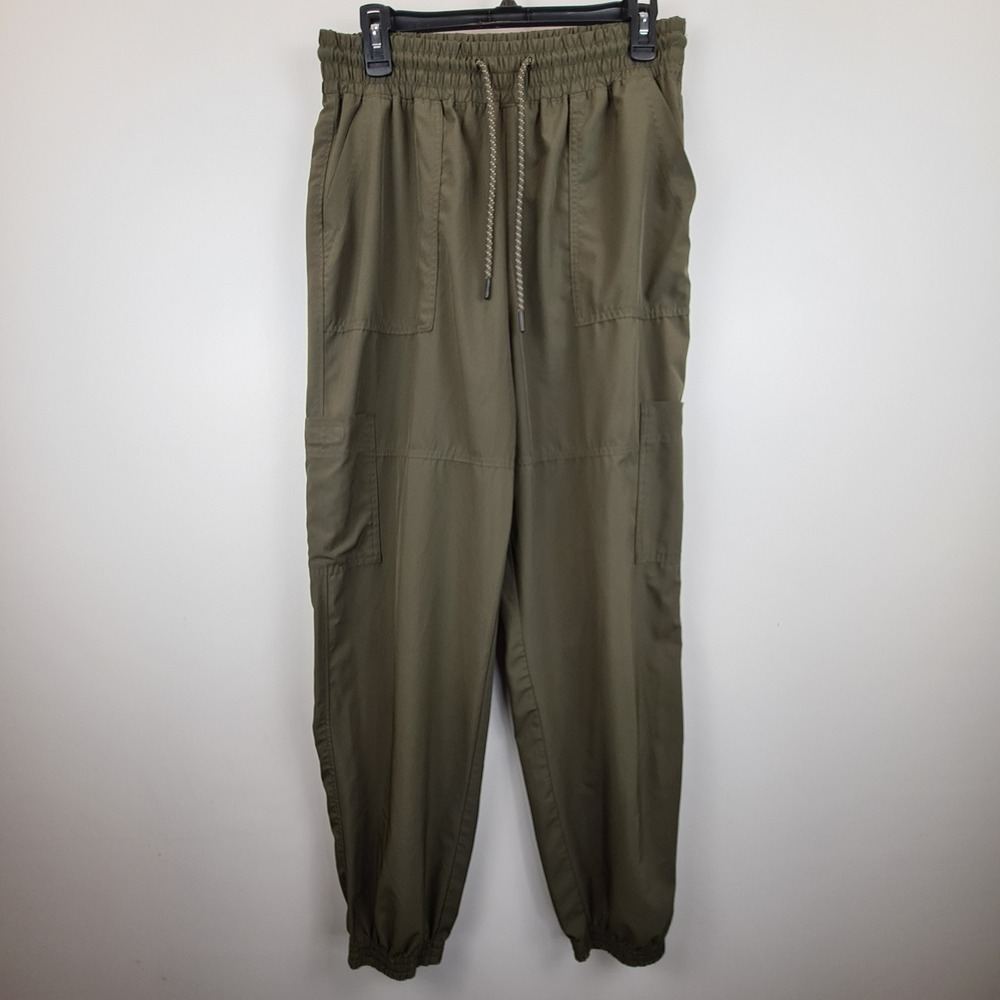 Old Navy StretchTech Cargo Jogger Pants Women Medium Tall Olive Green Quick Dry